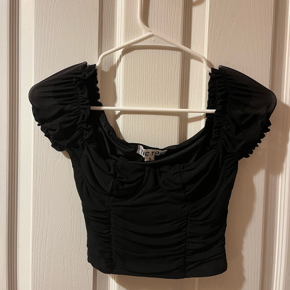 Black Crop Top - Grey Bandit